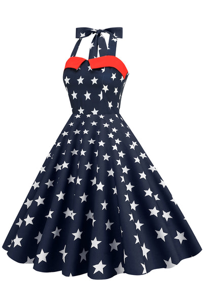 Vestido Vintage Com Estampa De Estrela Dos Anos 50