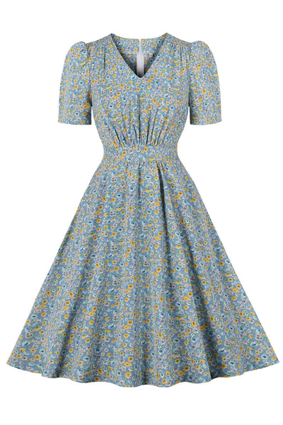 Vestido Trapézio Com Estampa Floral Anos 50