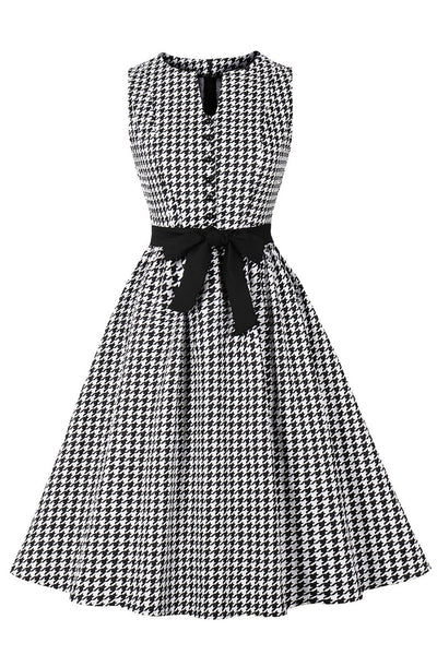 Vestido Preto Xadrez Anos 50