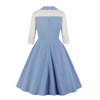 Vestido Anos 50 Com Renda