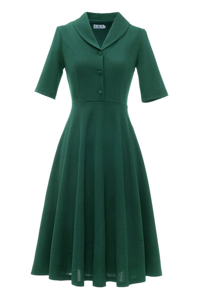 Vestido Vintage De Meia Manga Dos Anos 1950
