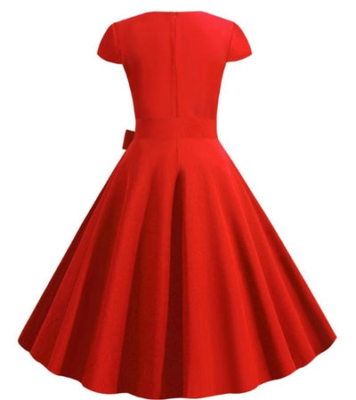 Vestido Vintage Vermelho Dos Anos 50