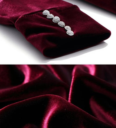 Vestido Feminino Bordô Dos Anos 1940