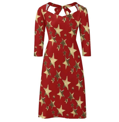 Vestido Vermelho Vintage Anos 70 Feminino