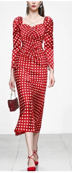 Vestido Vermelho Anos 40