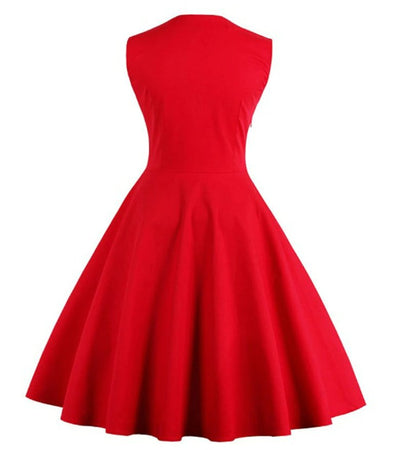 Vestido Vermelho Plus Size Anos 50