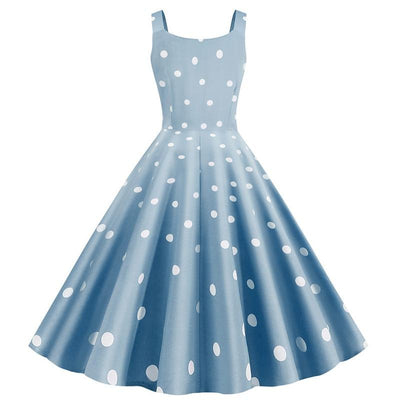 Vestido Pin Up Azul Anos 50