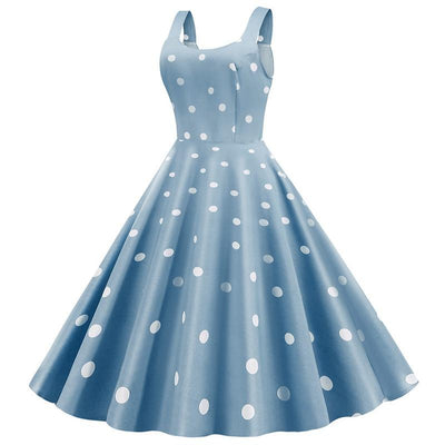 Vestido Pin Up Azul Anos 50
