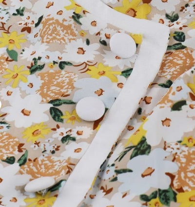 Vestido Pin Up Floral Amarelo Dos Anos 50