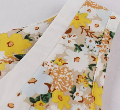 Vestido Pin Up Floral Amarelo Dos Anos 50