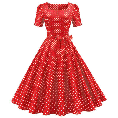 Vestido Vermelho De Bolinhas Anos 50