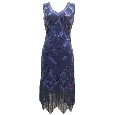 Vestido Vintage Anos 20 Azul