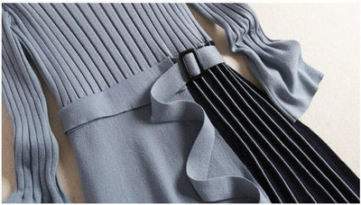 Vestido Assimétrico Anos 40 Azul