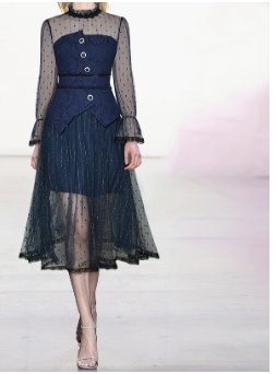 Vestido Sexy Azul Anos 40