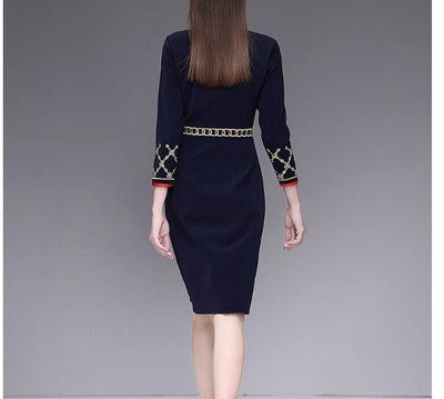 Vestido Lápis Azul Anos 40