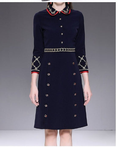 Vestido Lápis Azul Anos 40