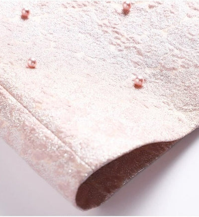 Vestido Rosa Com Miçangas Dos Anos 40