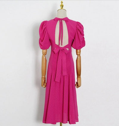 Vestido Volume Rosa Anos 40