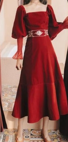 Vestido De Veludo Anos 40