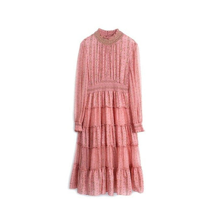 Vestido Vintage Rosa Pálido Dos Anos 40