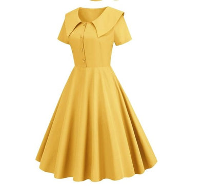 Vestido Amarelo Anos 50