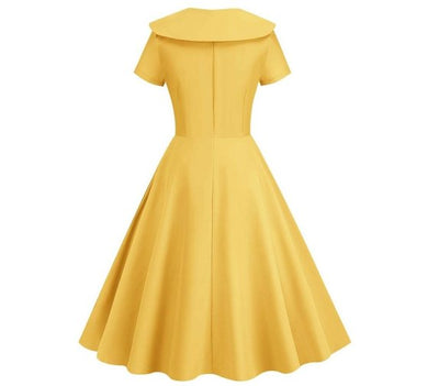 Vestido Amarelo Anos 50