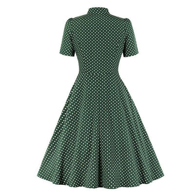 Vestido De Bolinhas Verde Vintage Anos 50