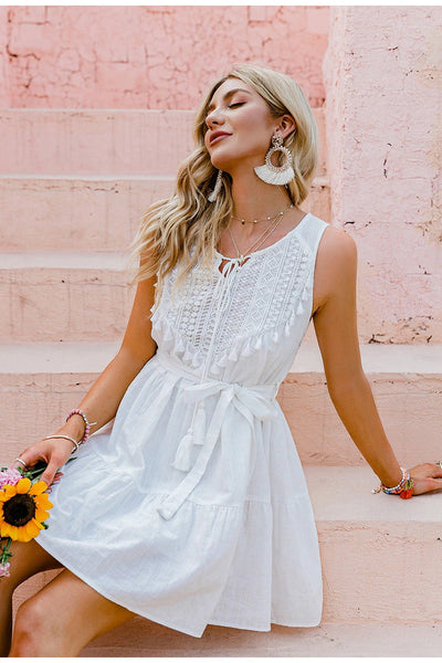 Vestido Branco Vintage Boêmio