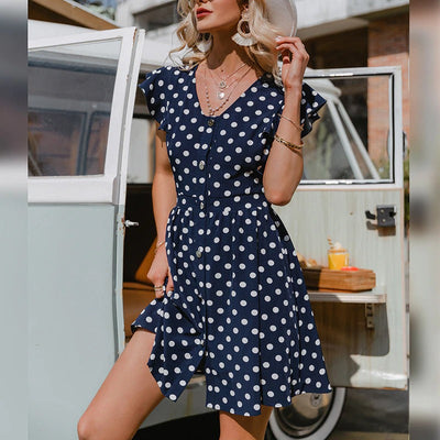 Vestido Vintage Azul Marinho