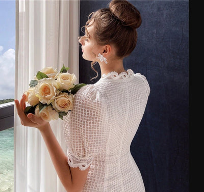 Vestido Vintage Com Botões Frontais