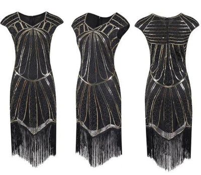 Vestido Charleston Dourado Da Década De 1920