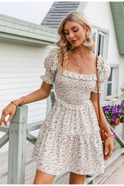 Vestido Vintage Decote Quadrado