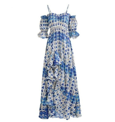 Vestido De Noite Vintage Azul