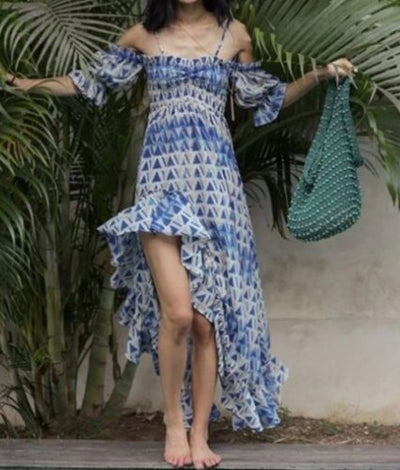 Vestido De Noite Vintage Azul