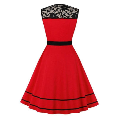 Vestido De Noite Vermelho Rockabilly Vintage