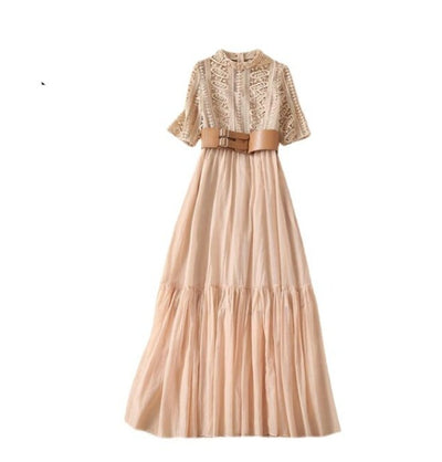 Vestido Vintage De Renda Rosa Claro