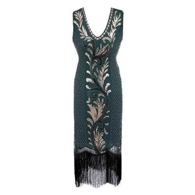 Vestido Gatsby Spirit Verde E Dourado