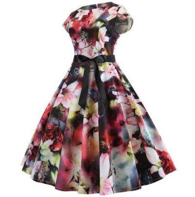 Vestido Floral Anos 50