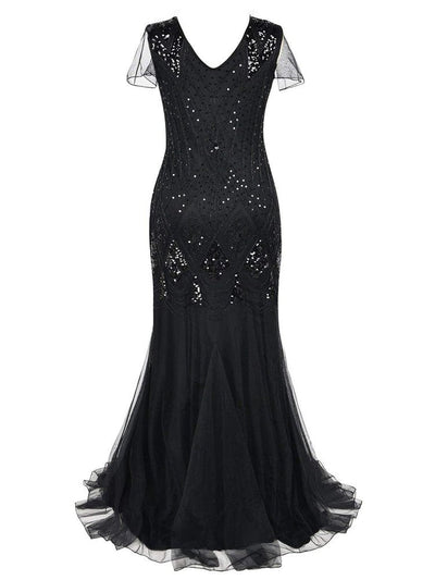 Vestido Gatsby Longo Alta Costura Preto