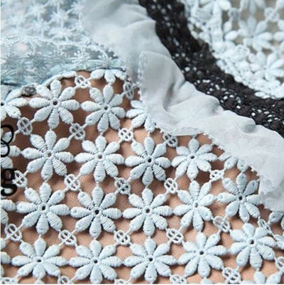 Vestido Longo Vintage Azul Com Babados