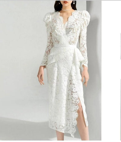 Vestido De Noiva Vintage De Renda Branca