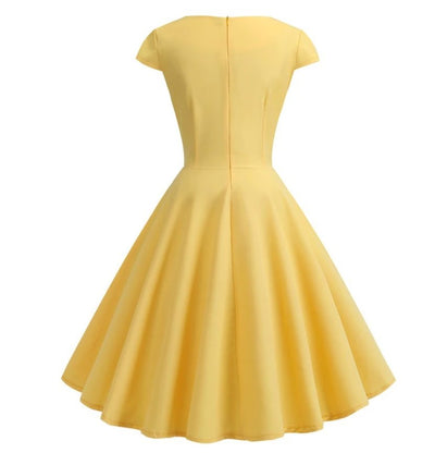 Vestido Corpete Amarelo Dos Anos 60