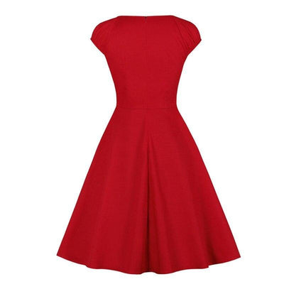 Vestido Corpete Dos Anos 60 Vermelho
