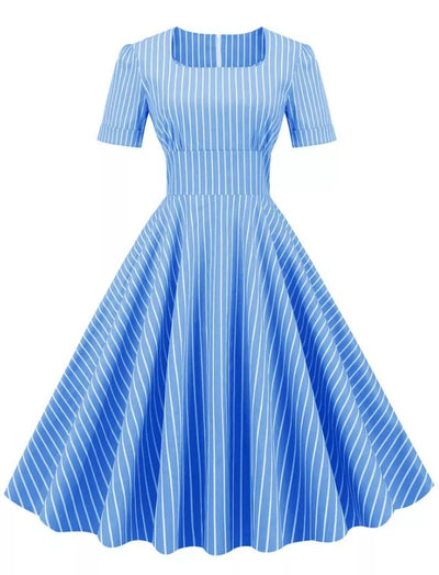 Vestido Retrô Anos 50 Azul
