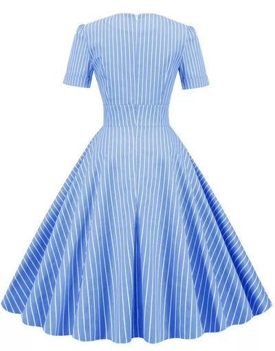 Vestido Retrô Anos 50 Azul