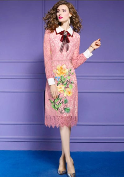 Vestido Rosa Anos 40