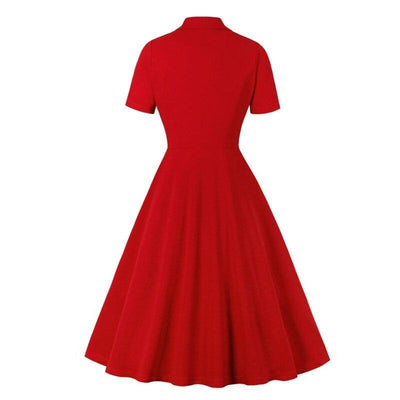 Vestido Vermelho Chique Dos Anos 50