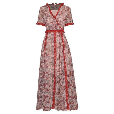 Vestido De Renda Vintage Vermelho