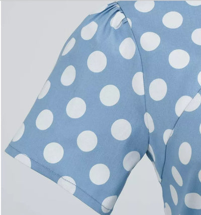 Vestido Vintage Estilo Anos 50 Azul