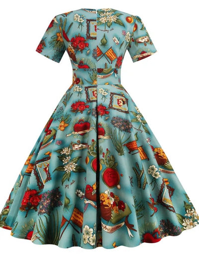 Vestido Estilo Déco Vintage Anos 50
